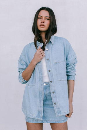 Ilou Denim Shirt - Light Wash Blue