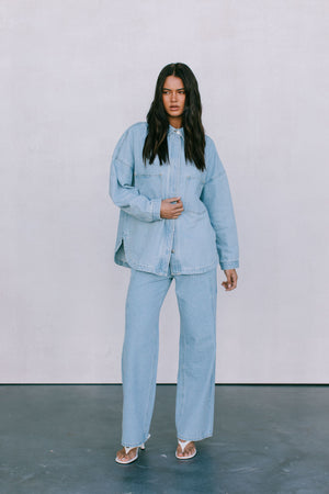 Ilou Denim Shirt - Light Wash Blue