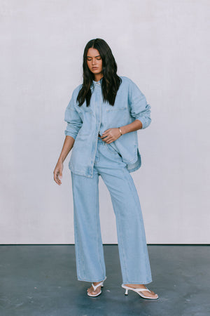 Ilou Denim Shirt - Light Wash Blue
